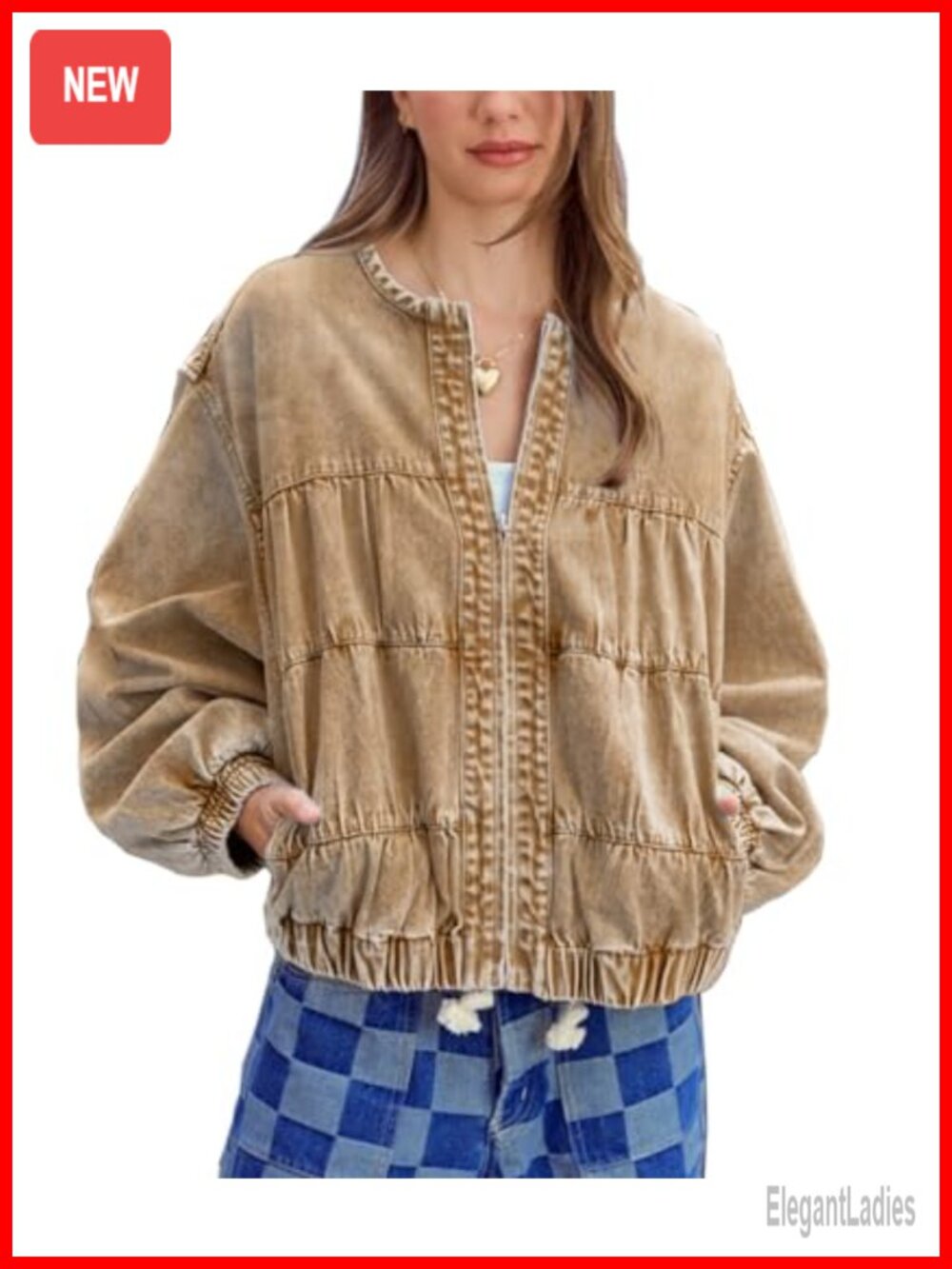 Oversized Floral Denim Bomber Jacket - Y2K Jean Coat